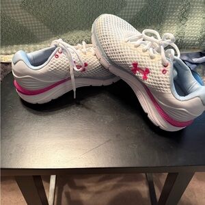 Under Armour White and Pink Sneakers